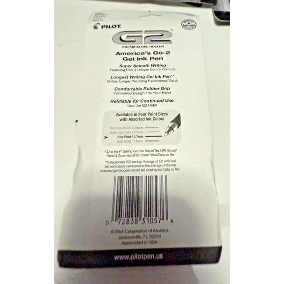 4 Packs Pilot G2 07 Fine Point Black Ink Gel Pens Retractable Bold 0.7mm - Picture 5 of 5